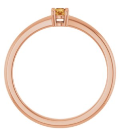 72314 Ring Set 14K Rose Natural Citrine Round 3 Mm Polished Natural Citrine Ring