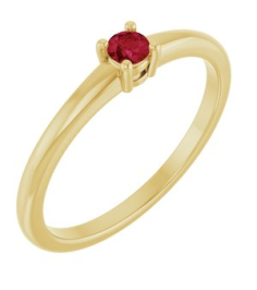 72314 Ring Set 14K Yellow Natural Ruby Round 3 Mm Polished Natural Ruby Ring