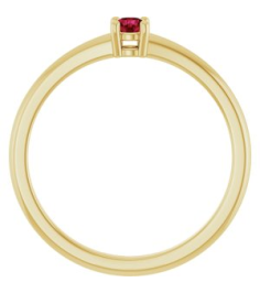 72314 Ring Set 14K Yellow Natural Ruby Round 3 Mm Polished Natural Ruby Ring