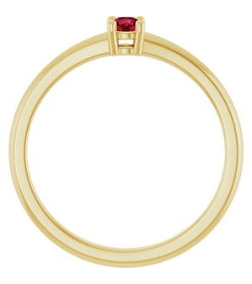 72314 Ring Set 14K Yellow Natural Ruby Round 3 Mm Polished Natural Ruby Ring