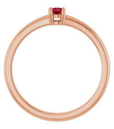 72314 Ring Set 14K Rose Natural Ruby Round 3 Mm Polished Natural Ruby Ring