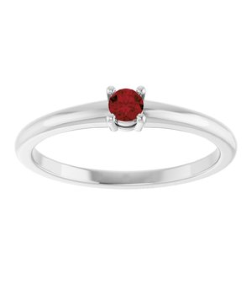 72314 Ring Set 14K White Natural Mozambique Garnet Round 3 Mm Polished Natural Garnet Mozambique Ring