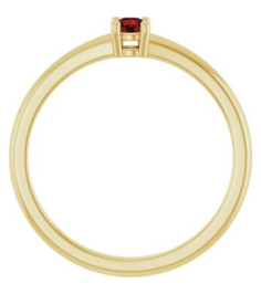 72314 Ring Set 14K Yellow Natural Mozambique Garnet Round 3 Mm Polished Natural Garnet Mozambique Ring