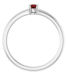72314 Ring Set Platinum Natural Mozambique Garnet Round 3 Mm Polished Natural Garnet Mozambique Ring