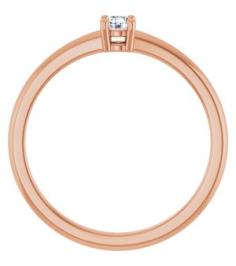 72314 Ring Set 14K Rose Natural White Sapphire Round 3 Mm Polished Natural White Sapphire Ring