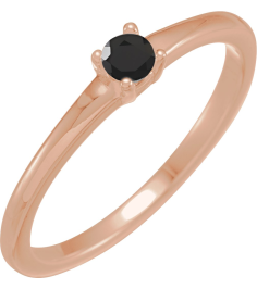 72314 Ring Set 14K Rose Natural Black Onyx Round 3 Mm Polished Natural Onyx Ring
