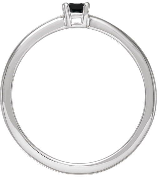 72314 Ring Set Platinum Natural Black Onyx Round 3 Mm Polished Natural Onyx Ring