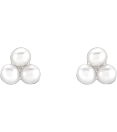 688827 Earring Set Cultured White Freshwater Pearl Pearl 2 Mm 14K White Pair Friction Back Included Polished Freshwater Pearl Earrings