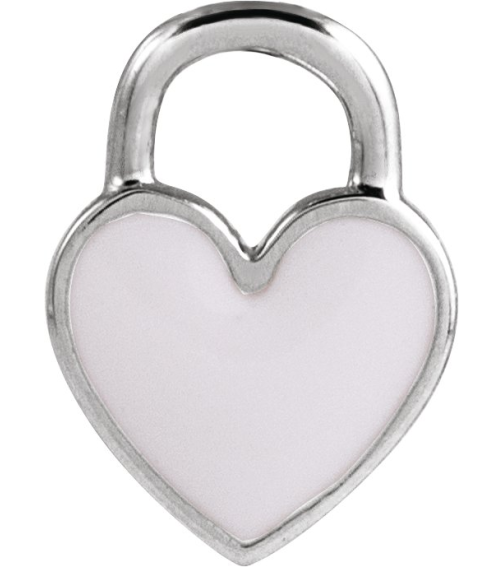 688833 Pendant 14K White White Enamel 11.57 X 8.7 Mm Polished White Enamel Heart Pendant