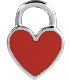 688833 Pendant 14K White Red Enamel 11.57 X 8.7 Mm Polished Red Enamel Heart Pendant