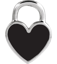 688833 Pendant 14K White Black Enamel 11.57 X 8.7 Mm Polished Black Enamel Heart Pendant
