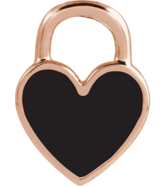688833 Pendant 14K Rose Black Enamel 11.57 X 8.7 Mm Polished Black Enamel Heart Pendant