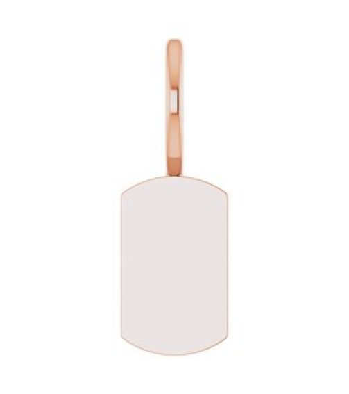 88023 Pendant 14K Rose 17.63 X 6 Mm Polished Mini Engravable Dog Tag Pendant