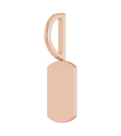 88023 Pendant 14K Rose 17.63 X 6 Mm Polished Mini Engravable Dog Tag Pendant