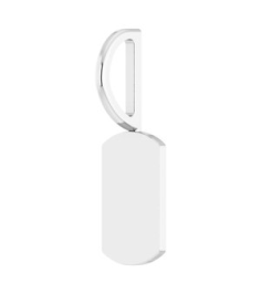 88023 Pendant 14K White 17.63 X 6 Mm Polished Mini Engravable Dog Tag Pendant