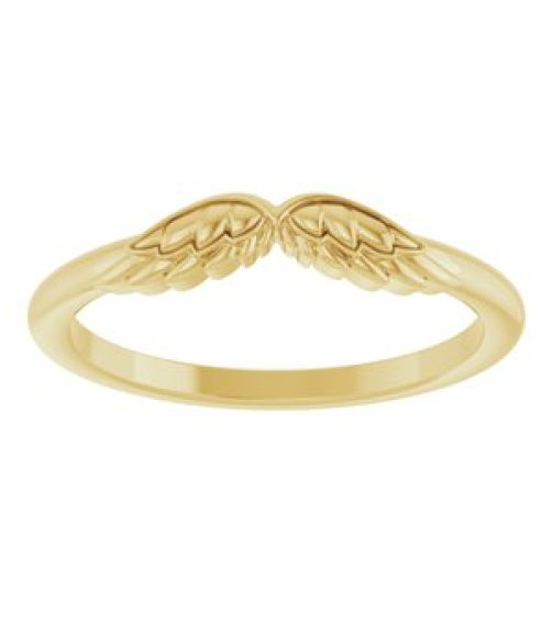 R50001 Ring 14K Yellow Polished Stackable Angel Wings Ring