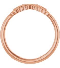 R50001 Ring 14K Rose Polished Stackable Angel Wings Ring