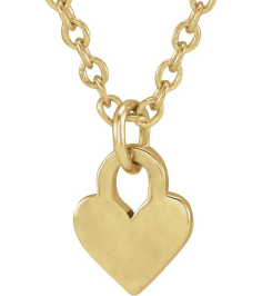 88092 Necklace 14K Yellow 7.87 X 4.89 Mm 16-18 In Polished Heart Necklace