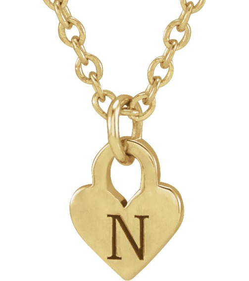 88092 Necklace 14K Yellow 7.87 X 4.89 Mm 16-18 In Polished Heart Necklace