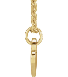 88092 Necklace 14K Yellow 7.87 X 4.89 Mm 16-18 In Polished Heart Necklace