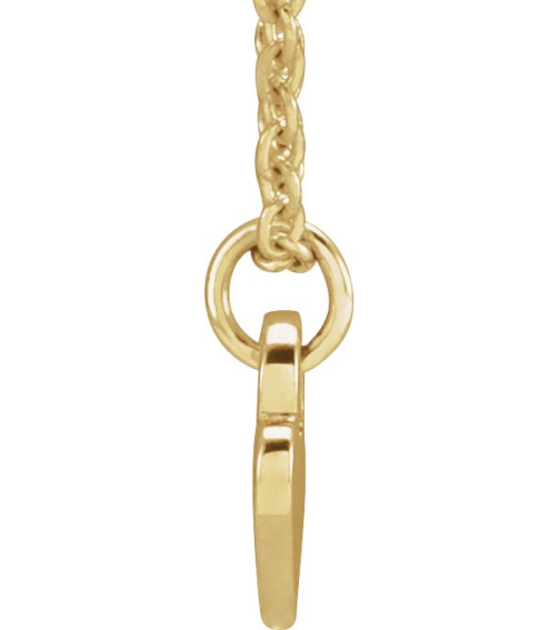 88092 Necklace 14K Yellow 7.87 X 4.89 Mm 16-18 In Polished Heart Necklace