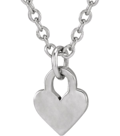 88092 Necklace Sterling Silver 7.87 X 4.89 Mm 16-18 In Polished Heart Necklace