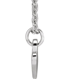 88092 Necklace Sterling Silver 7.87 X 4.89 Mm 16-18 In Polished Heart Necklace