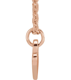 88092 Necklace 14K Rose 7.87 X 4.89 Mm 16-18 In Polished Heart Necklace