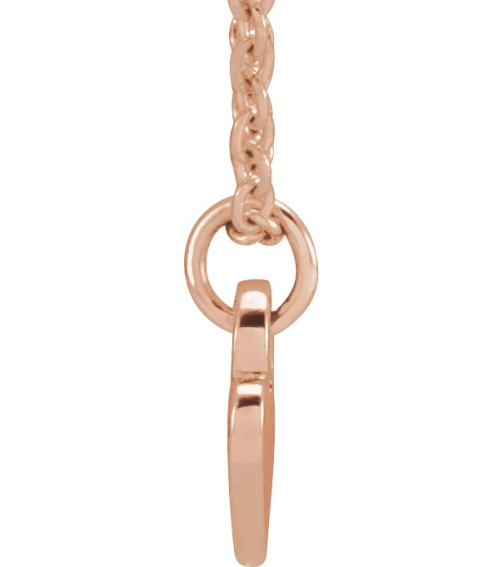88092 Necklace 14K Rose 7.87 X 4.89 Mm 16-18 In Polished Heart Necklace