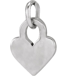 88092 Pendant 14K White 7.87 X 4.89 Mm Polished Heart Pendant