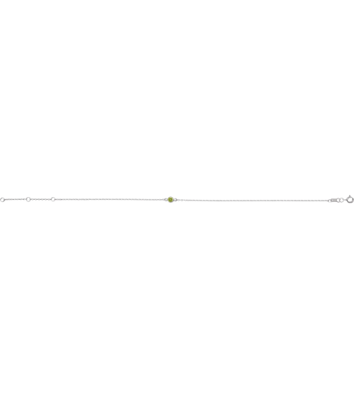 Brc808 Bracelet Sterling Silver Set 1-Stone Natural Peridot Round 3 Mm 8.7 X 4.8 Mm 6 12-7 12 In Polished Natural Peridot Bezel-Set Solitaire Bracelet
