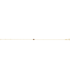 Brc808 Bracelet 14K Yellow Set 1-Stone Natural Mozambique Garnet Round 3 Mm 8.7 X 4.8 Mm 6 12-7 12 In Polished Natural Mozambique Garnet Bezel-Set Solitaire Bracelet
