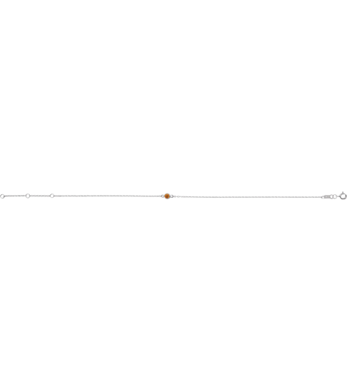 Brc808 Bracelet Sterling Silver Set 1-Stone Natural Citrine Round 3 Mm 8.7 X 4.8 Mm 6 12-7 12 In Polished Citrine Bezel-Set Solitaire Bracelet