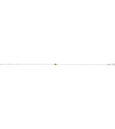 Brc808 Bracelet 14K White Set 1-Stone Natural Peridot Round 3 Mm 8.7 X 4.8 Mm 6 12-7 12 In Polished Natural Peridot Bezel-Set Solitaire Bracelet