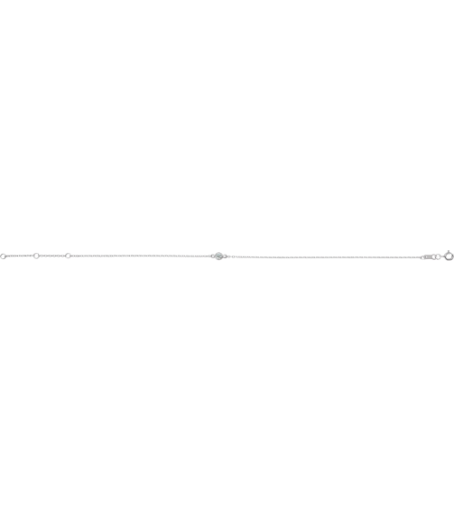 Brc808 Bracelet Sterling Silver Set 1-Stone Natural Diamond Round 3 Mm 8.7 X 4.8 Mm 6 12-7 12 In I1, G-H Polished 110 Ct Natural Diamond Bezel-Set Solitaire Bracelet