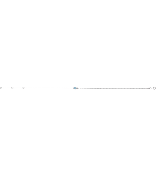 Brc808 Bracelet 14K White Set 1-Stone Natural Aquamarine Round 3 Mm 8.7 X 4.8 Mm 6 12-7 12 In Polished Aquamarine Bezel-Set Solitaire Bracelet