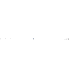 Brc808 Bracelet Sterling Silver Set 1-Stone Lab-Grown Blue Sapphire Round 3 Mm 8.7 X 4.8 Mm 6 12-7 12 In Polished Lab-Grown Blue Sapphire Bezel-Set Solitaire Bracelet