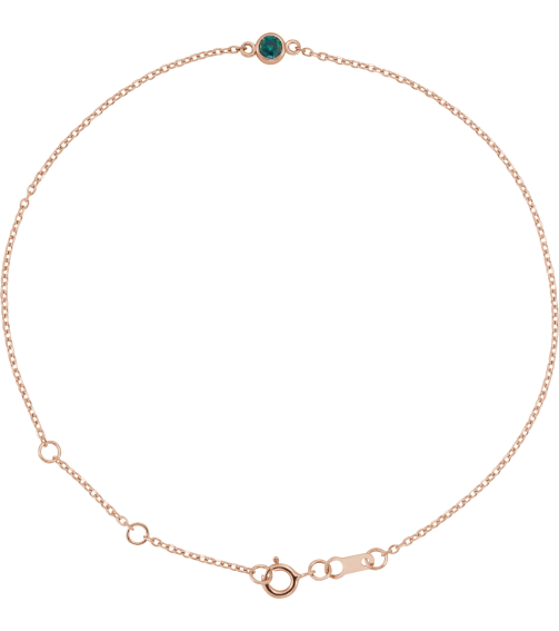 Brc808 Bracelet 14K Rose Set 1-Stone Lab-Grown Alexandrite Round 3 Mm 8.7 X 4.8 Mm 6 12-7 12 In Polished Lab-Grown Alexandrite Bezel-Set Solitaire Bracelet