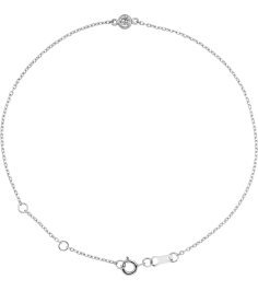 Brc808 Bracelet 14K White Set 1-Stone Natural White Sapphire Round 3 Mm 8.7 X 4.8 Mm 6 12-7 12 In Polished Natural White Sapphire Bezel-Set Solitaire Bracelet