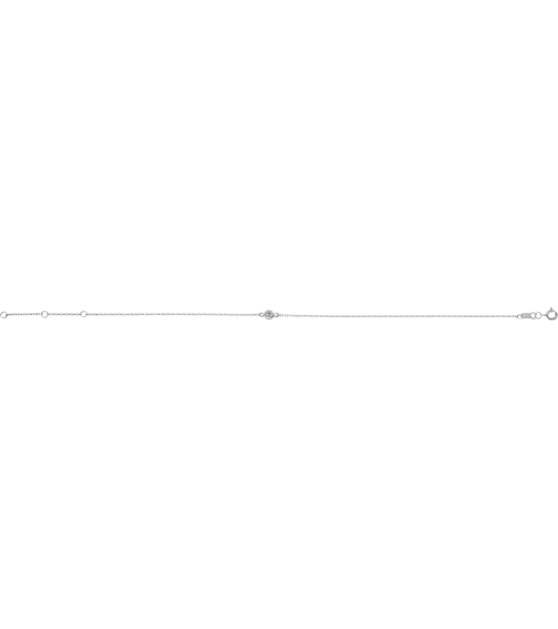 Brc808 Bracelet 14K White Set 1-Stone Natural White Sapphire Round 3 Mm 8.7 X 4.8 Mm 6 12-7 12 In Polished Natural White Sapphire Bezel-Set Solitaire Bracelet