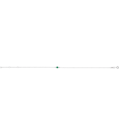 Brc808 Bracelet 14K White Set 1-Stone Lab-Grown Emerald Round 3 Mm 8.7 X 4.8 Mm 6 12-7 12 In Polished Lab-Grown Emerald Bezel-Set Solitaire Bracelet