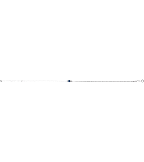 Brc808 Bracelet Platinum Set 1-Stone Lab-Grown Blue Sapphire Round 3 Mm 8.7 X 4.8 Mm 6 12-7 12 In Polished Lab-Grown Blue Sapphire Bezel-Set Solitaire Bracelet