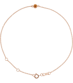 Brc808 Bracelet 14K Rose Set 1-Stone Natural Citrine Round 3 Mm 8.7 X 4.8 Mm 6 12-7 12 In Polished Citrine Bezel-Set Solitaire Bracelet