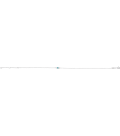Brc808 Bracelet 14K White Set 1-Stone Natural Blue Zircon Round 3 Mm 8.7 X 4.8 Mm 6 12-7 12 In Polished Blue Zircon Bezel-Set Solitaire Bracelet