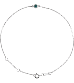 Brc808 Bracelet 14K White Set 1-Stone Lab-Grown Alexandrite Round 3 Mm 8.7 X 4.8 Mm 6 12-7 12 In Polished Lab-Grown Alexandrite Bezel-Set Solitaire Bracelet
