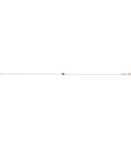 Brc808 Bracelet 14K Rose Set 1-Stone Natural Emerald Round 3 Mm 8.7 X 4.8 Mm 6 12-7 12 In Polished Natural Emerald Bezel-Set Solitaire Bracelet