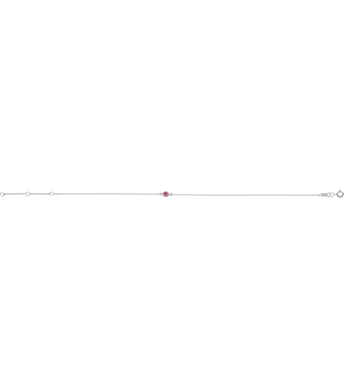Brc808 Bracelet Platinum Set 1-Stone Natural Pink Tourmaline Round 3 Mm 8.7 X 4.8 Mm 6 12-7 12 In Polished Natural Pink Tourmaline Bezel-Set Solitaire Bracelet