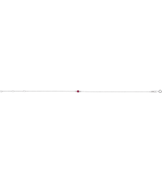 Brc808 Bracelet 14K White Set 1-Stone Natural Ruby Round 3 Mm 8.7 X 4.8 Mm 6 12-7 12 In Polished Natural Ruby Bezel-Set Solitaire Bracelet