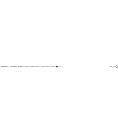 Brc808 Bracelet 14K White Set 1-Stone Natural Ruby Round 3 Mm 8.7 X 4.8 Mm 6 12-7 12 In Polished Natural Ruby Bezel-Set Solitaire Bracelet