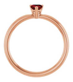 72309 Ring Set 14K Rose Natural Mozambique Garnet Heart 4 X 4 Mm Polished Natural Mozambique Garnet Solitaire Ring